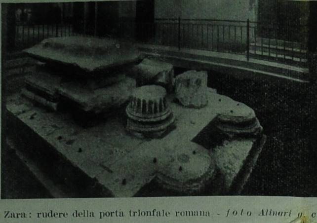 Zara romana e veneta
PROFILO STORICO
Invasioni barbariche
Primo incontro con Venezia
Silvio Brunelli
Zara rudere della porla trionfale romana - foto