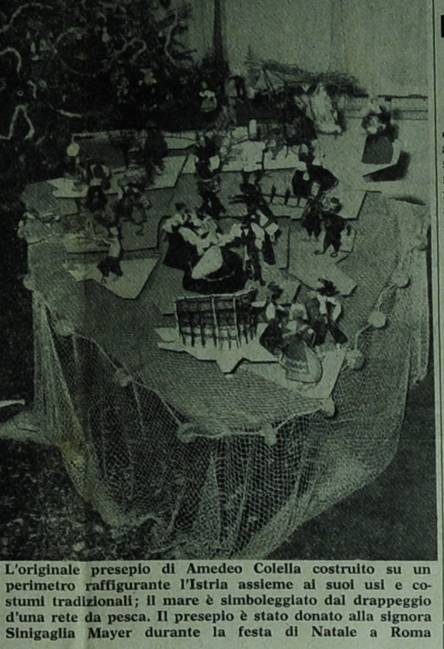 CON UN SIMBOLICO PRESEPIO
La festa di Natale ai Collegi di Roma
Presentato un bozzetto scenico di Amedeo Colella che rievoca un episodio di storia fiumana - foto