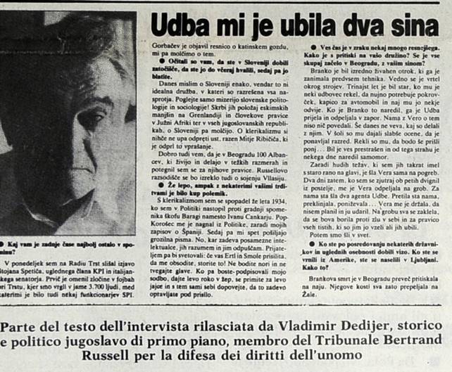 Dedijer sulle foibe
Sterminio denunciato - Sergio Cionci - foto