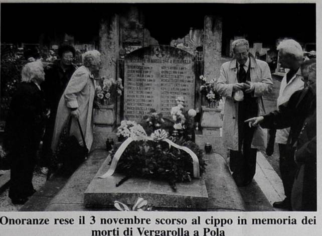 Onoranze rese il 3 novembre scorso al cippo in memoria del morti di Vergarolla a Pola - foto
Veniero Venier, Ruggero Botterini, Padre Albino, Francesco e Bruno Carra riuniti a Treviso il 18 gennaio scorso - foto